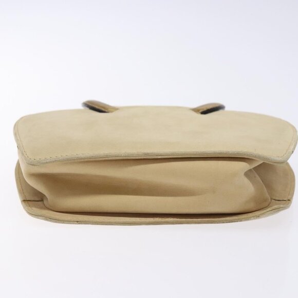 Salvatore Ferragamo Hand Bag Suede Beige Gold Auth 134611 - Picture 6 of 16